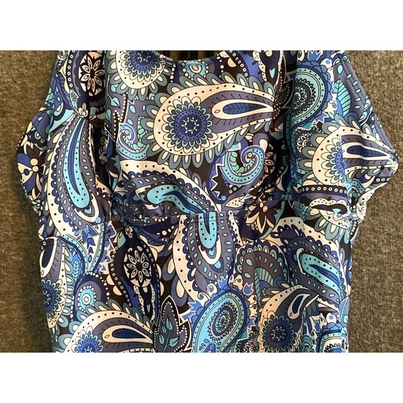 Womens XL Blue Paisley Print Tankini Top With Adjustable Straps & Tummy Control - Picture 6 of 11